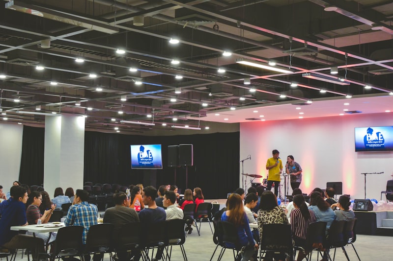 Speaking at a conference